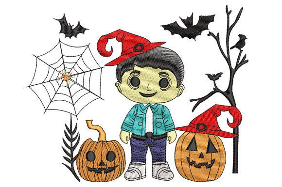Review: Boy with Halloween Witch Hat and Pumpkin
